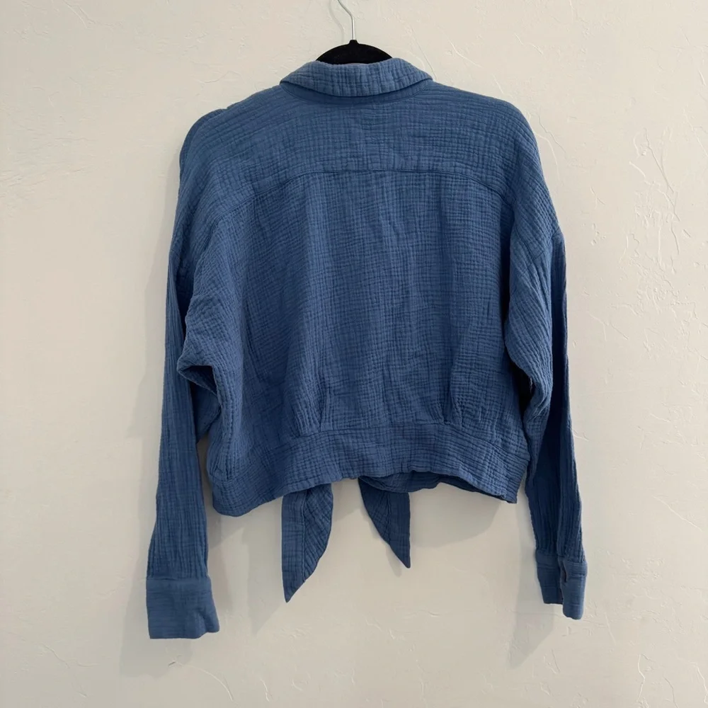 Free People Blue Sunseekers Tie Front Top - Picture 6 of 6